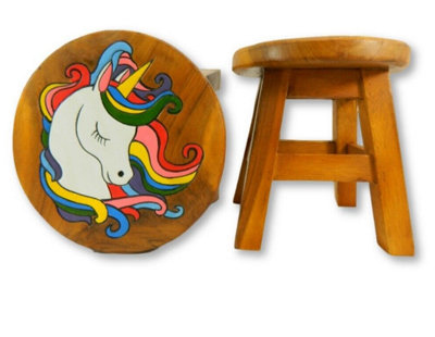 Childrens Wooden StoolUnicorn Head Step Stool from B&Q