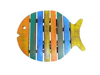 Wooden Folding Table Shabby Chic Boat FurnitureCollapsible Table FishMulticolour from B&Q