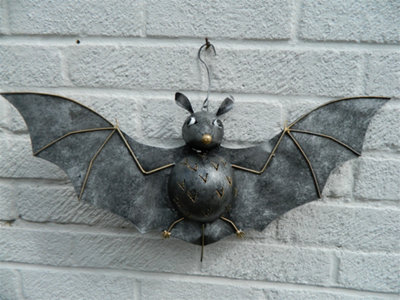 Metal Hanging Bat Tea Light Candle HolderSilver from B&Q
