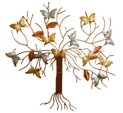 Butterfly Wall Art OrnamentMetal Butterfly TreeButterflies Metallic from B&Q