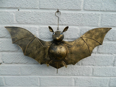 Metal Hanging Bat Tea Light Candle HolderGold from B&Q