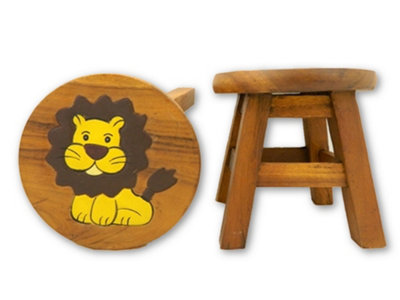 Children's Wooden StoolLion Step Stool from B&Q