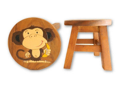 Children's Wooden StoolMonkey Step Stool from B&Q
