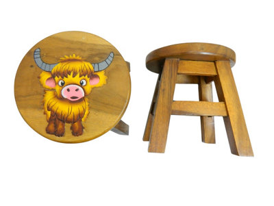 Children's Wooden StoolHighland Cow from B&Q