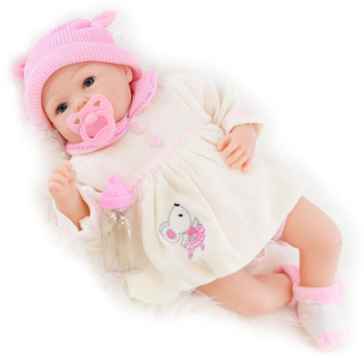 BiBi Doll Bibi Realistic Reborn Sleeping Baby Doll Girl 20 Inches Dummy And Bottle Toy from B&Q