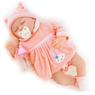 BiBi Doll Bibi Realistic Reborn Handmade Sleeping Baby Doll Girl 20 Inches Dummy And Bottle Toy from B&Q