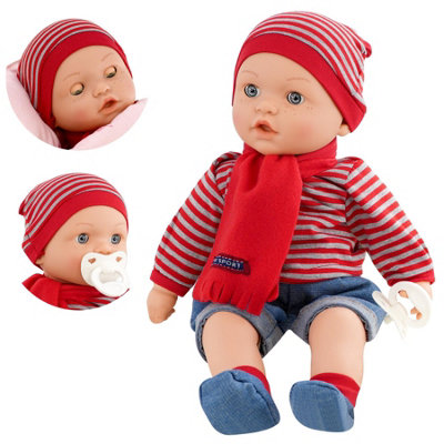 BiBi Doll Bibi Lifelike Baby Doll Boy 16 Inches Freckles Sleeping Soft Body Sounds Toy from B&Q