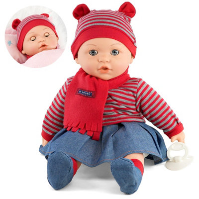 BiBi Doll Bibi Lifelike Sleeping Baby Doll Girl 16 Inches Freckles Soft Body Sounds Toy from B&Q