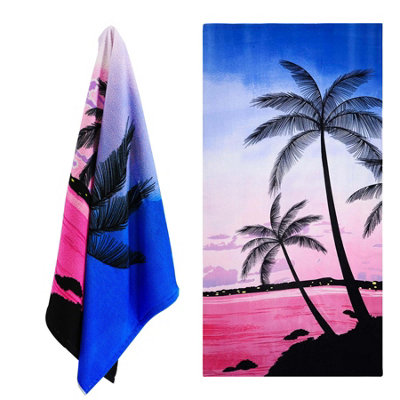 Geezy Lightweight Microfibre Sunset Beach Bath Towel Sports Travel Holiday Camping Gym from B&Q