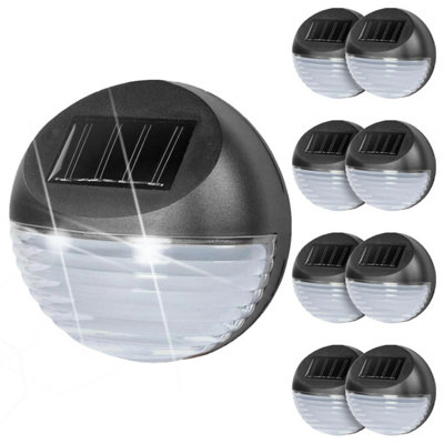 Geezy Solar Powered Fence Lights Wall Mounted Patio Garden Outdoor Led Pack Of 8 from B&Q