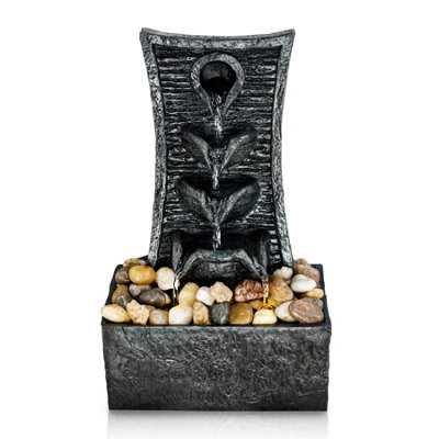 Geezy Tiers Water Feature Indoor Tabletop Led Fountain Waterfall Home Decor from B&Q