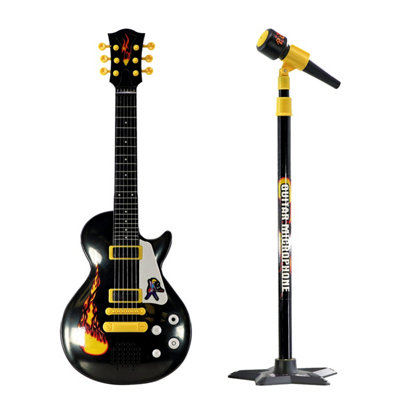 The Magic Toy Shop Kids Electric Guitar Extendable Microphone Musical Instrument Toy Sound Effects from B&Q