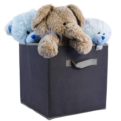 B&Q -  Foldable Grey Storage Cubes With Handles
