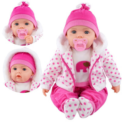 Bibi Doll Baby Doll Girl 20" Lifelike Soft Body With Sounds & Dummy - Spotty Bibi Doll Toy