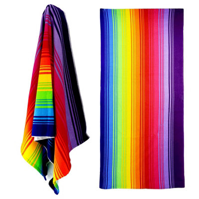 Geezy Microfibre Beach Bath Rainbow Towel Large Lightweight Sports Travel Gym Towel from B&Q