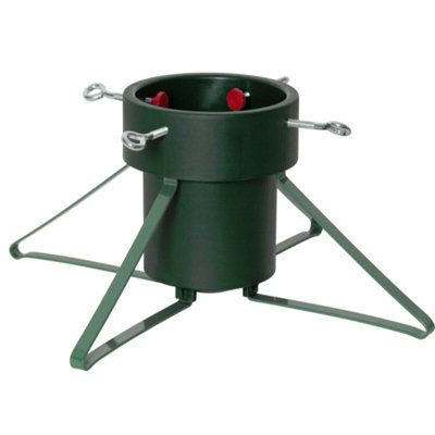 Geezy Christmas Xmas Tree Stand, Metal Frame, Strong Plastic Holder, Adjustable 5-14 Cm Green