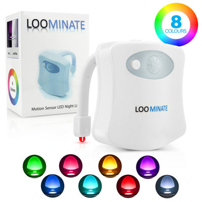 The Glowhouse Loominate Toilet Bowl Night Light  Led Motion Sensor8 Colours & Colour ChangingFits All Toilets from B&Q