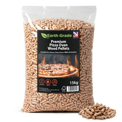 Pizza Oven Wood Pellets 15Kg Bag 100% Natural Wood Long Burn & High Heat OutputBbqsPellet Smokers & Outdoor Stoves from B&Q