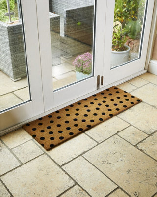 40x120cm Dotty Coir Doormat PVC Backed Heavy Duty Indoor Outdoor Door Mat - Image 5