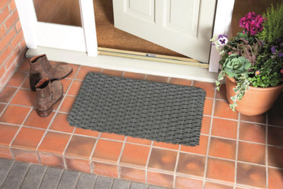 Esselle Home Didsbury Doormat Grey Braided Polypropylene 45 x 75cm - Image 5