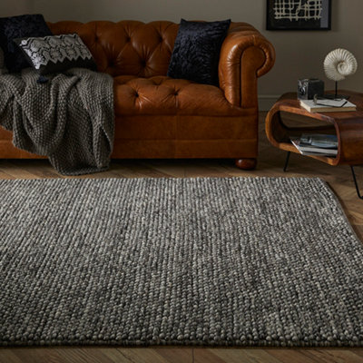 Mayfair Delilah Rug 120x170cm - Mottled Grey Wool Pebble - Grey - Image 6