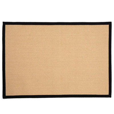 B&Q Black Swinton Sisal Jute 160X230cm Colour Boucle Rug