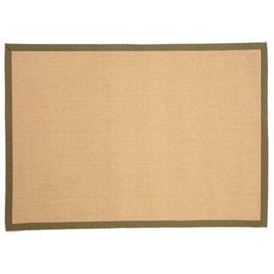 B&Q Swinton Sisal Jute 200X290cm Colour Boucle Rug Green