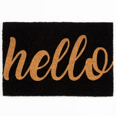 Astley Printed Pvc Backed Coir 40X60Cm Printed Hello Doormat from B&Q