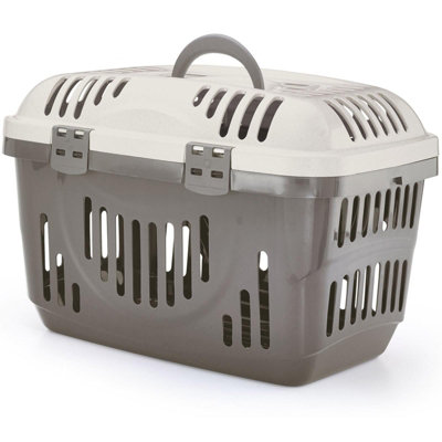 Cat Centre.Direct Cat Centre Rocket Pet Animal Cage CarrierBeige With Cream Lid from B&Q