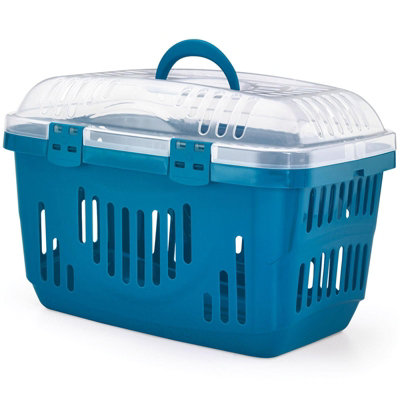 Cat Centre.Direct Cat Centre Rocket Pet Animal Cage CarrierBlue With Transparent Lid from B&Q