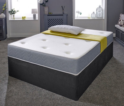 Extreme Comfort Ltd Grey The Galaxy Modern Memory Foam Spring Mattress Double Small