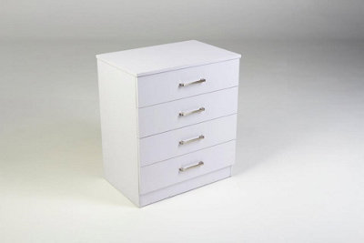 Harmin White 4 Drawer Chest Bedroom FurnitureHeight 68.5 Cm X Width 60 Cm X Depth 40 Cm from B&Q