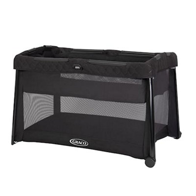 Graco Foldlite Lx Unique Travel Cot With Bassinet Folds Down Super SmallBirth To Approx. 3 YearsMidnight Fashion from B&Q