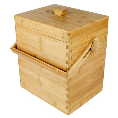  - Wooden Bamboo 4L Compost Caddy