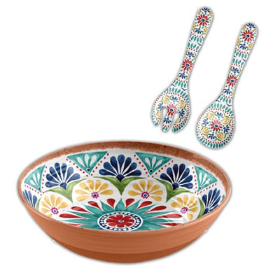 Purely Home Rio Medallion Salad Bowl & Servers Set from B&Q