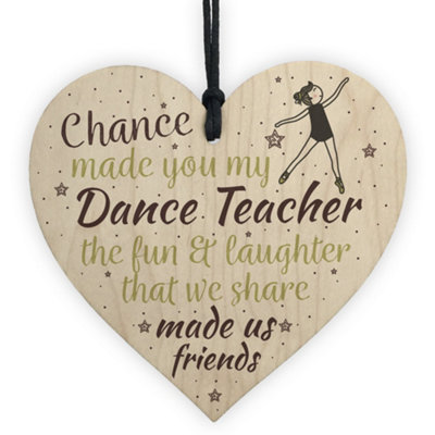 Red Ocean Chance Made Us Friends Dance Teacher Friendship Thank You Leaving Goodbye Wood Heart Sign Gift from B&Q