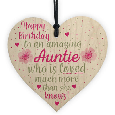 Red Ocean Birthday Gifts For Auntie Thank You Wooden Heart Plaque Shabby Chic Sign Plaque Gifts For Her Keepsake from B&Q