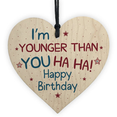 Red Ocean Novelty Birthday Gift Wooden Hanging Heart Plaque Friendship Sign Gift For Sister Brother Friend from B&Q
