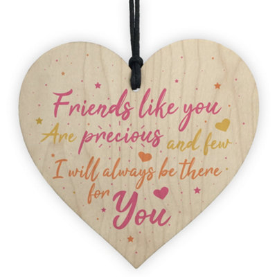 Red Ocean Friends Like You Are Precious And Few Wooden Heart Sign Friendship Gift Thank You Birthday Gift For Her from B&Q