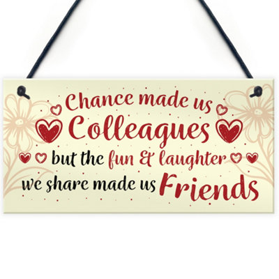 Red Ocean Chance Made Us Colleagues Hanging Work Friend Plaque Thank You Leaving Job Retirement Gift from B&Q