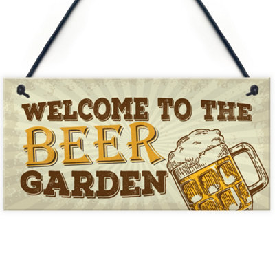 Red Ocean Garden Bar Sign For Garden Pub Man Cave Sign Shed Hanging Plaque Friendship Gift from B&Q