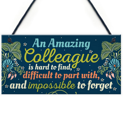 Red Ocean Amazing Colleague Gift Hanging Plaque Friendship Sign Work Thank You Leaving Present Gift For Him Her from B&Q