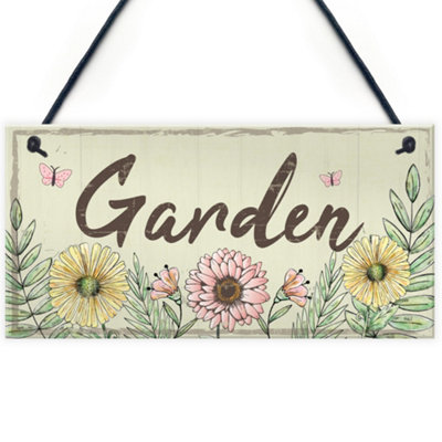 Red Ocean Garden Sign Door Shed Garden Summerhouse Plaque Home Decor Friendship Nan Mum Gift from B&Q