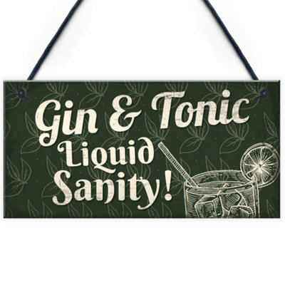 Red Ocean Gin Tonic Novelty Gin Plaque Man Cave Home Bar Kitchen Sign Wall Decor Gifts For Him Her from B&Q