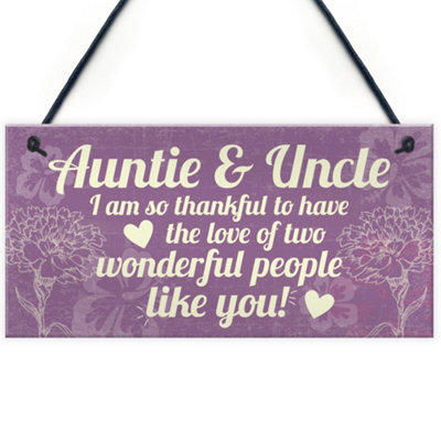 Red Ocean Gifts For Auntie Uncle Birthday Thank You Gift Hanging Plaque Shabby Chic Sign Family Keepsake from B&Q
