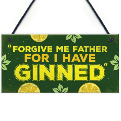 Red Ocean Novelty Gin Plaque Funny Hanging Sign Home Bar Pub Man Cave Decor Gin And Tonic Christmas Gift from B&Q