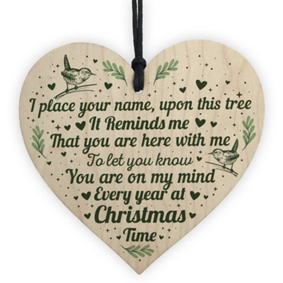 Red Ocean Christmas Time Memorial Bauble Tree Decoration Handmade Wooden Ornament Xmas Rememberance Gift from B&Q