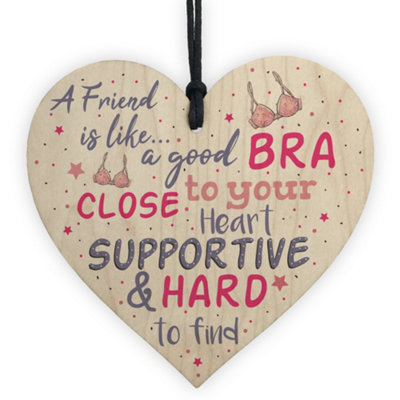 Red Ocean Handmade Novelty Friendship Best Friend Gift Wooden Heart Thank You Chic Plaque Keepsake Gift For Her from B&Q