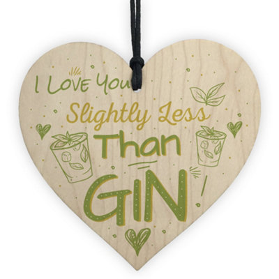 Red Ocean Novelty Gin Friendship Sign Handmade Wooden Hanging Heart Plaque Gin  Tonic Funny Gift For Friend from B&Q