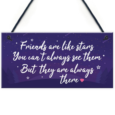 Red Ocean Friendship Gift Friends Are Like Stars Hanging Plaque Birthday Gift For Friend Thank You Sign from B&Q